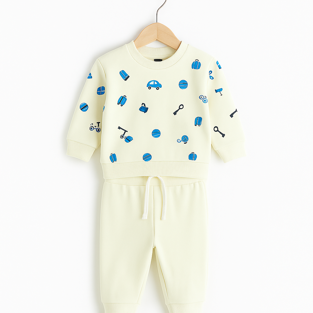BABY BOYS PRINTED SWEARTSHIRT TROUSER SET