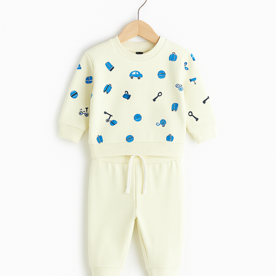 BABY BOYS PRINTED SWEARTSHIRT TROUSER SET