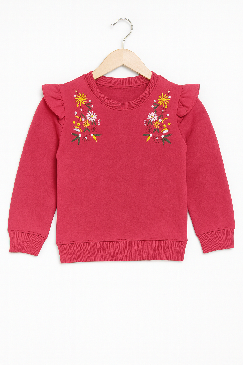 Rose Bloom Embroidered Sweatshirt