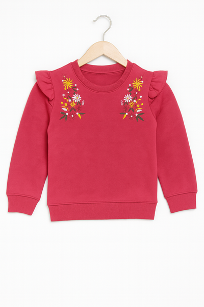 Rose Bloom Embroidered Sweatshirt