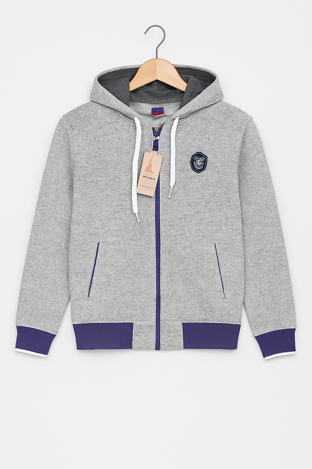 REY ZIP UP HOODIES WITH NAVY BLUE