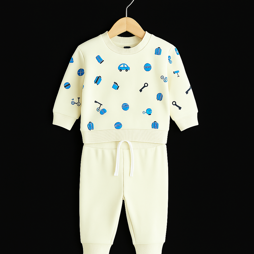 BABY BOYS PRINTED SWEARTSHIRT TROUSER SET