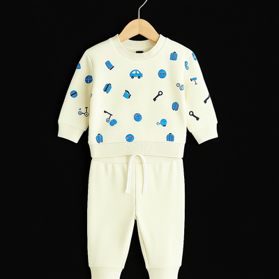 BABY BOYS PRINTED SWEARTSHIRT TROUSER SET
