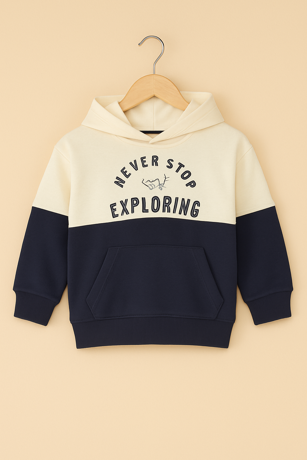 NEVER STOP EXPLORING COLOURBLOCK HOODIES NAVE BLUE  (KIDS)