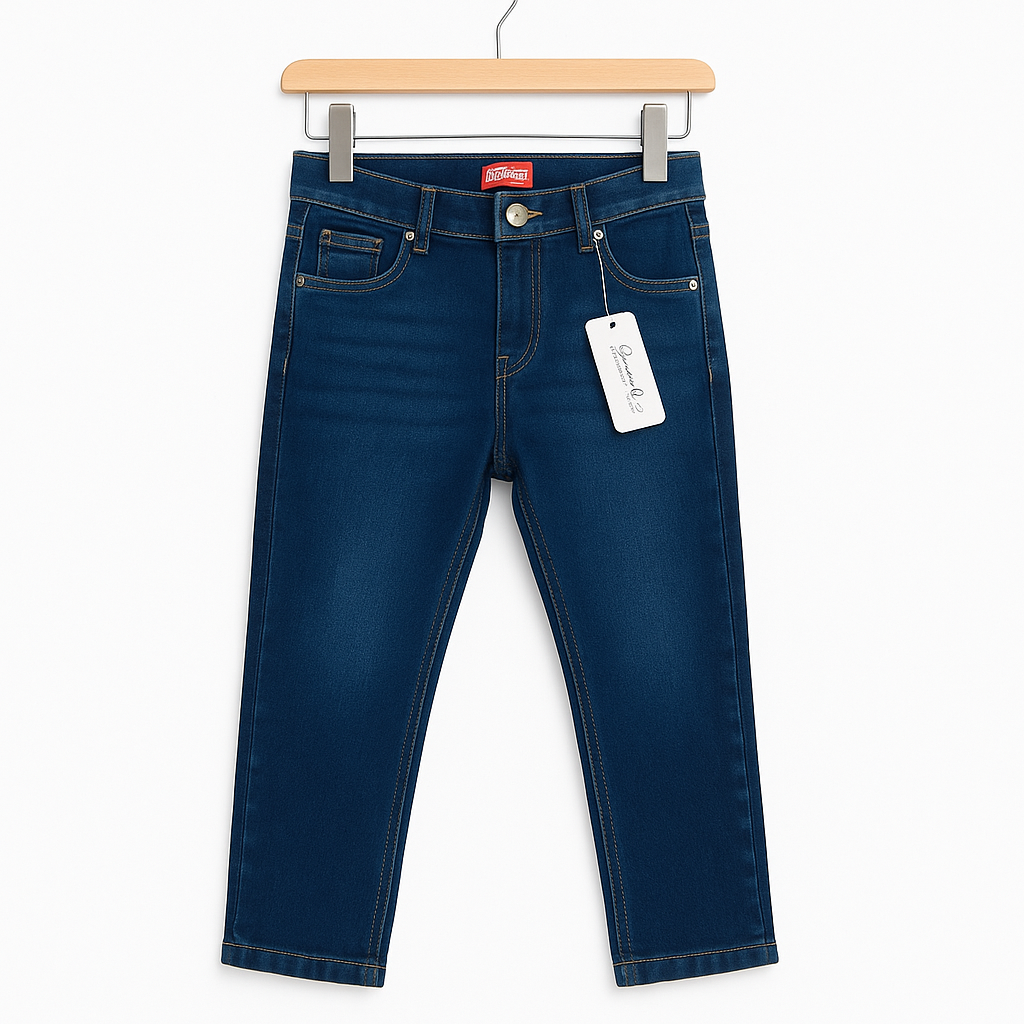 Classic Slim-Fit Denim Jeans – Dark Blue