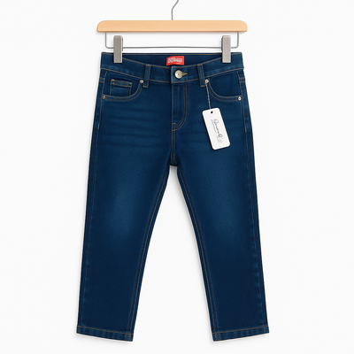 Classic Slim-Fit Denim Jeans – Dark Blue