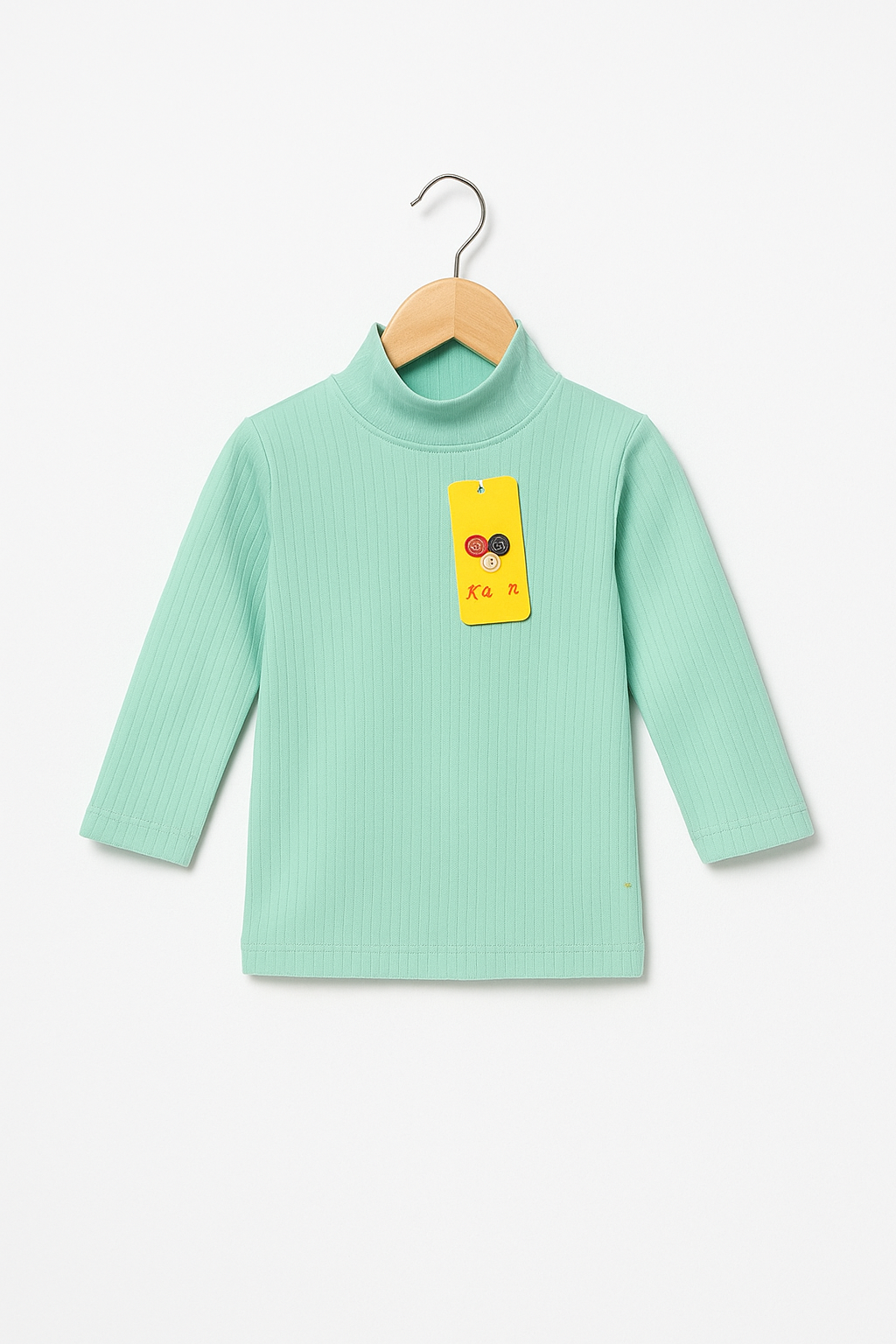 Light Grey Ribbed High-Neck Top