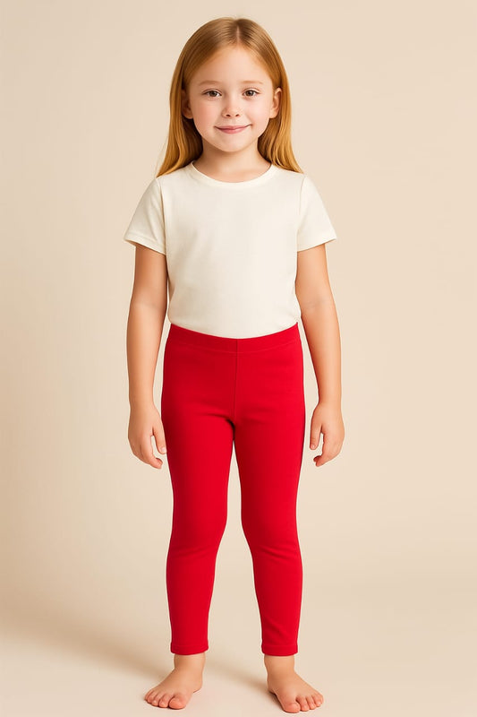 Classic Cotton Stretch Tights – Red