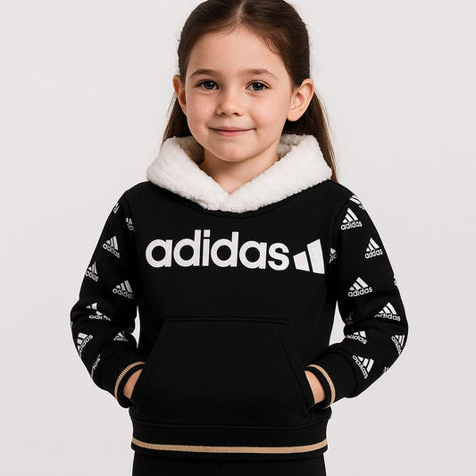 Black Adidas Sweatshirt with Sherpa Collar