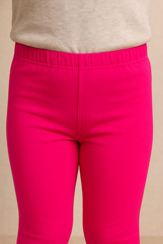 Vibrant Stretch Cotton Tights – Hot Pink