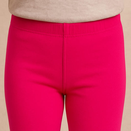 Vibrant Stretch Cotton Tights – Hot Pink