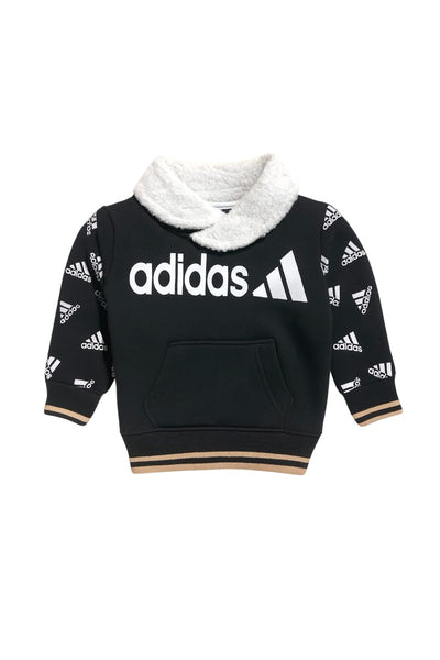 Black Adidas Sweatshirt with Sherpa Collar